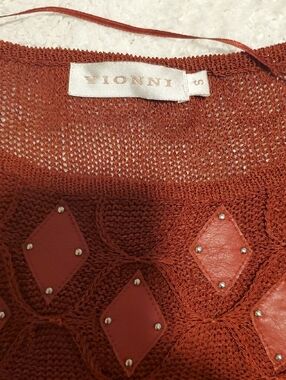 Vintage Knit With Leather Accent